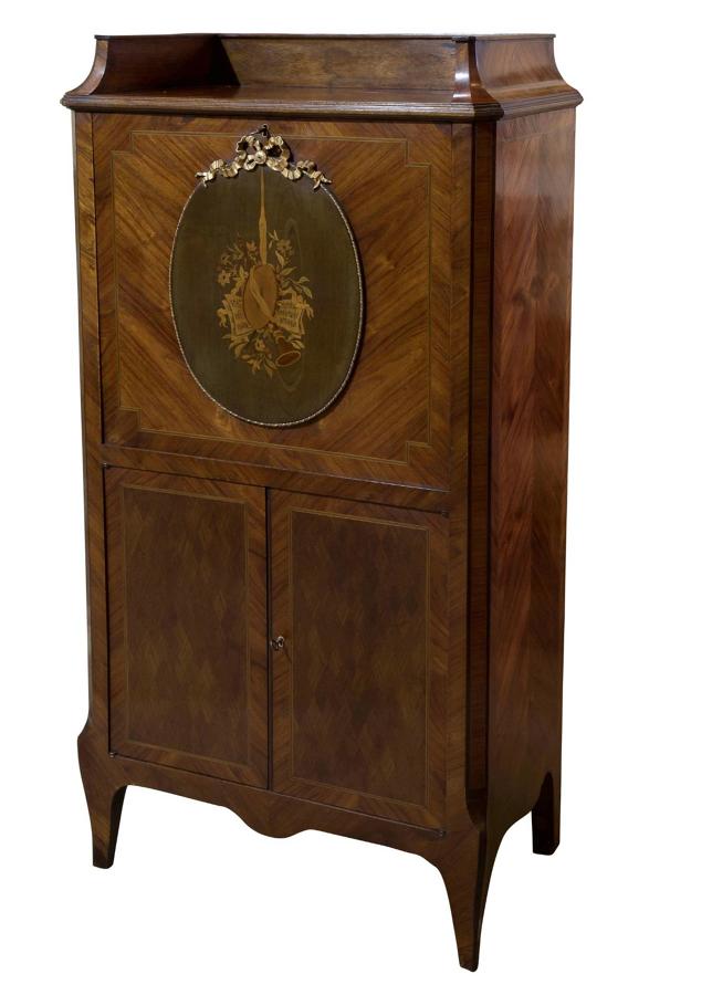 A French Louis XVI Style Kingwood & Marquetry Secretaire