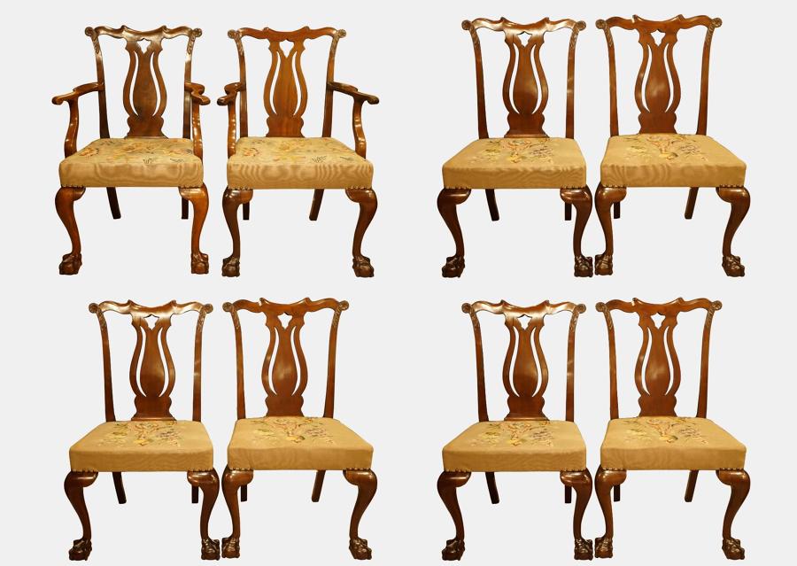 Set of 8 Chippendale Style Chairs