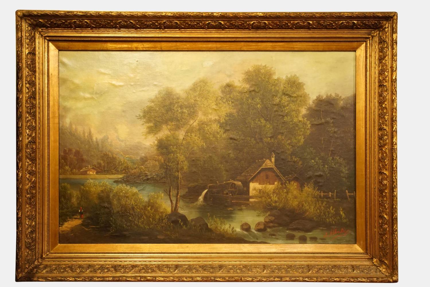 Large 19thc Oil on Canvas