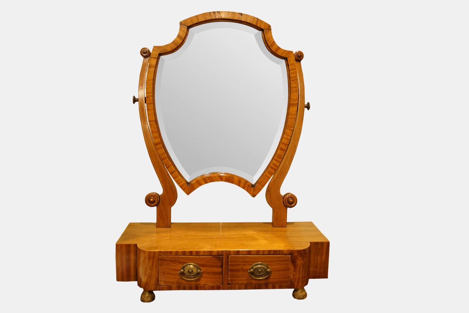 George III Satinwood Toilet Mirror