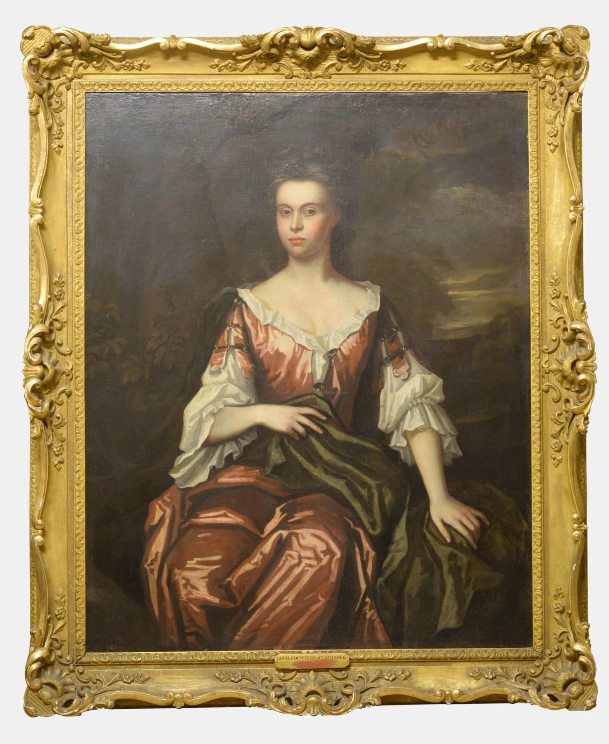 Lucia Countess of Carlisle in early19thc period giltwood frame