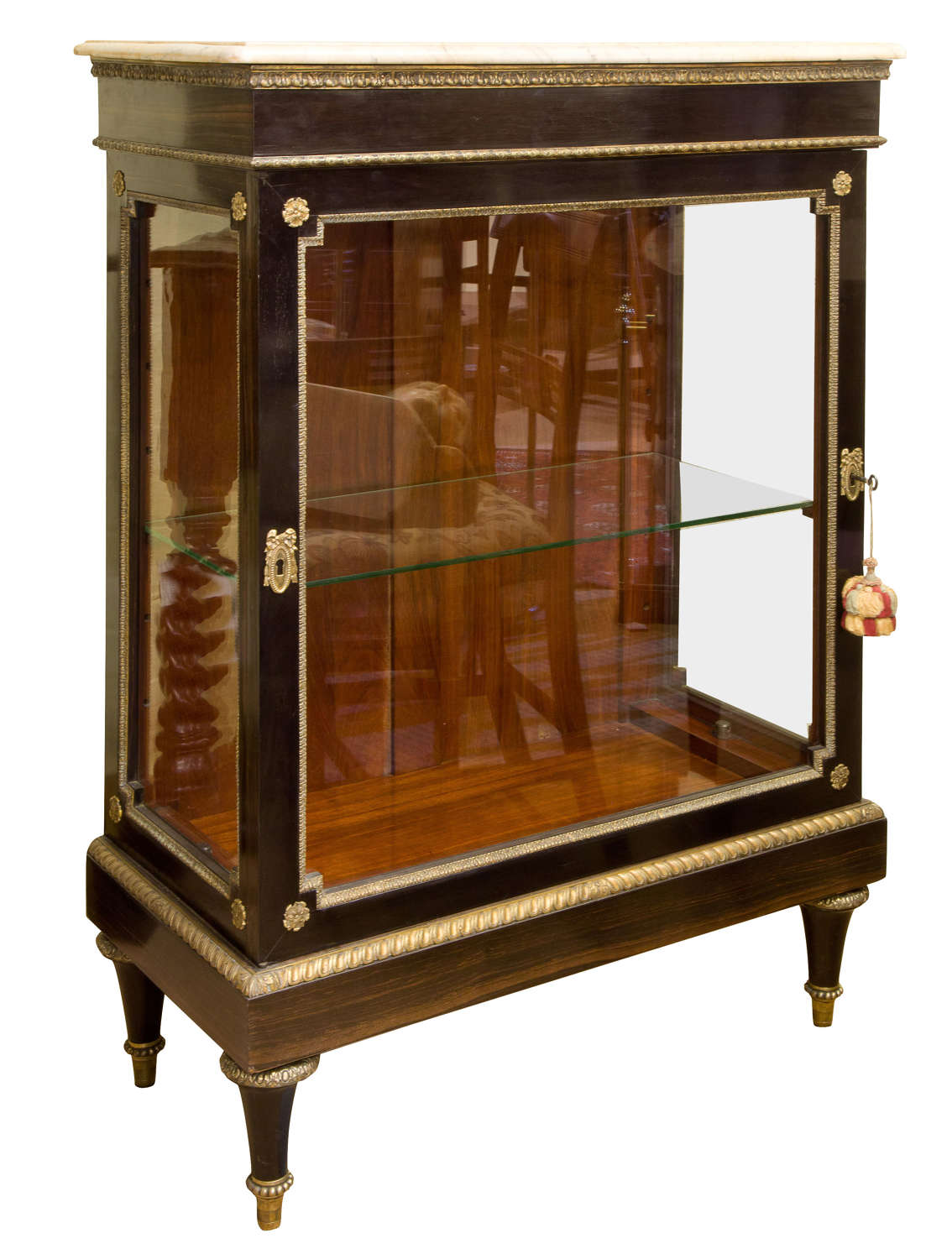 19thc French coromandel and mahogany display cabinet