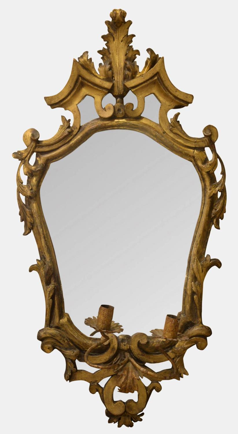 Gilded Early 19th Century Italian Girandole Mirror