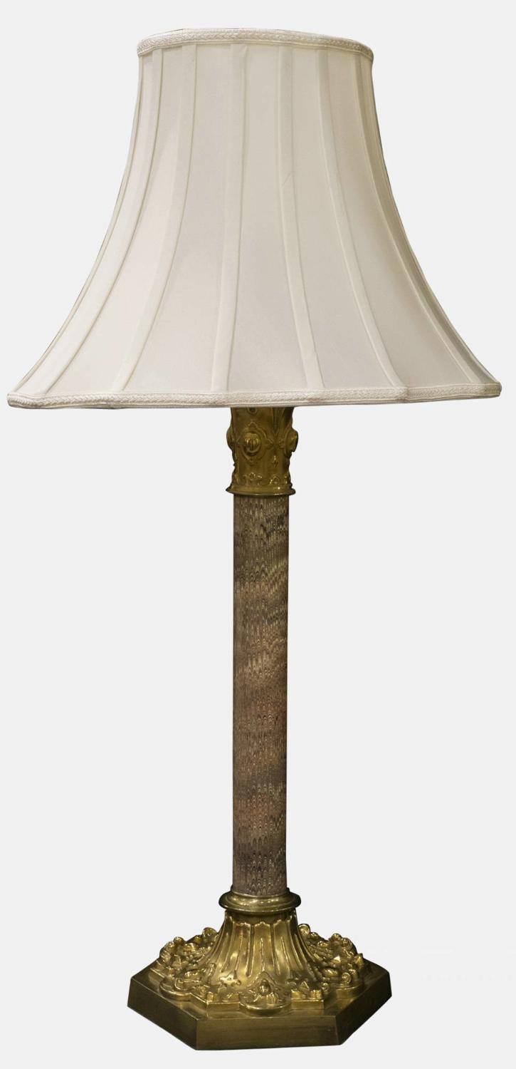 Victorian Gilt Brass Table Lamp