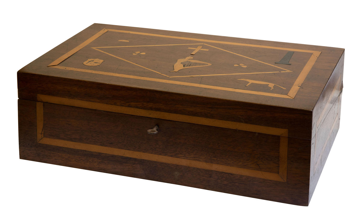Irish mahogany writing box/lap desk c1880
