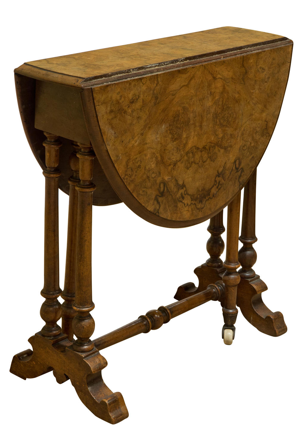 Victorian Burr-Walnut sutherland table c1880
