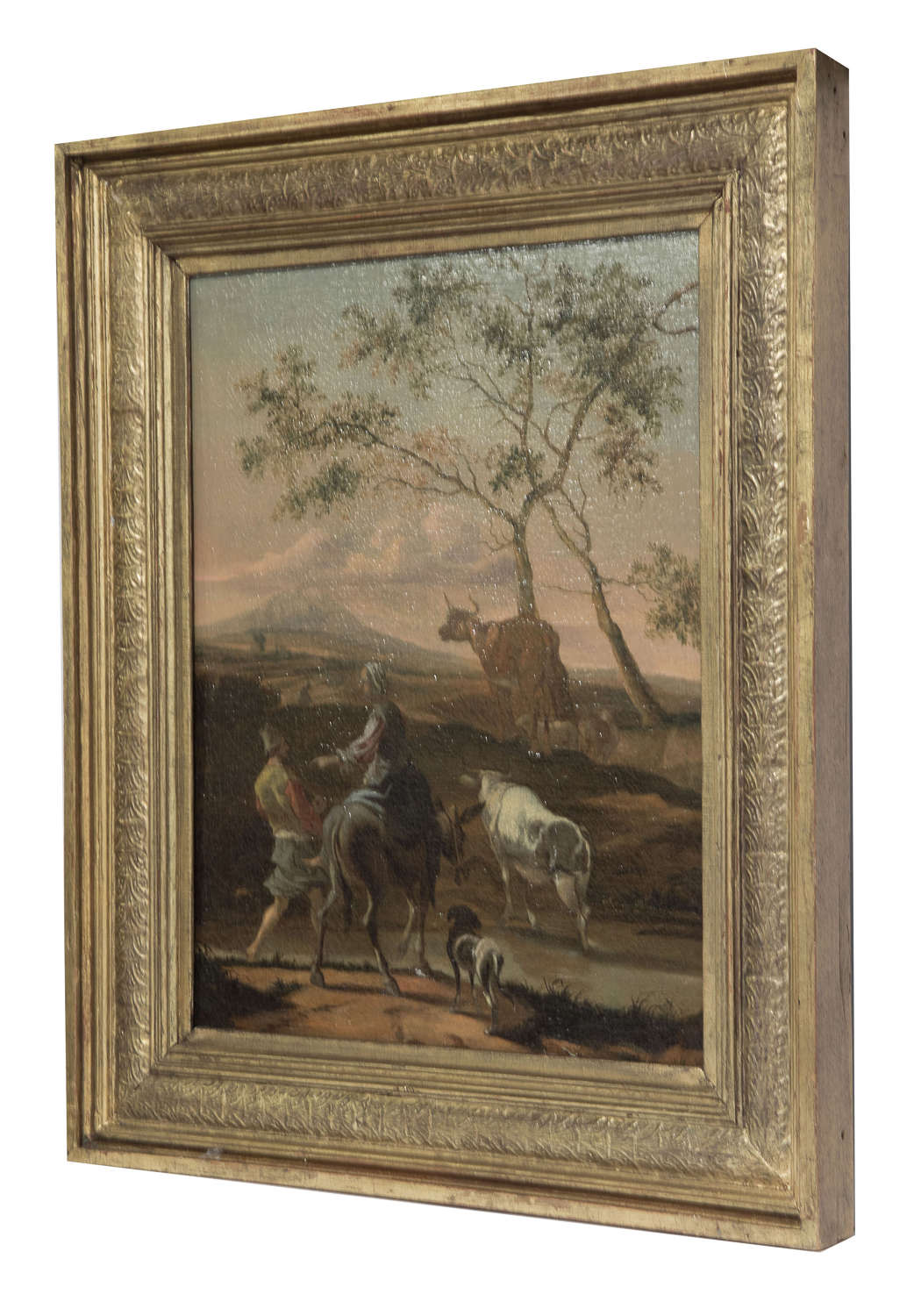 Oil on canvas of sheep & cattle in a landscape c1860