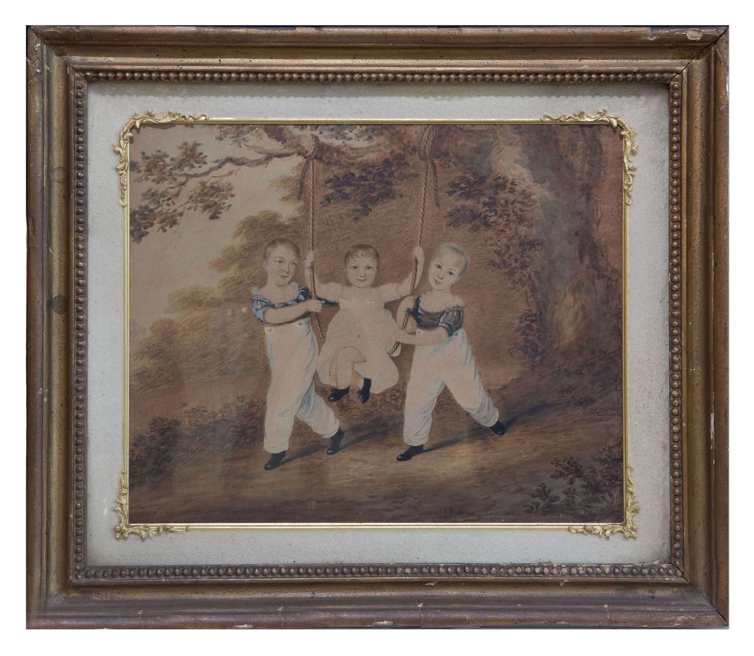 Pair of watercolours framed by Samuel Dixon c1825