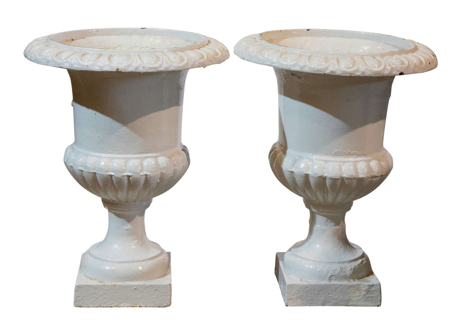 Pair of 19th c Cast Iron Vases