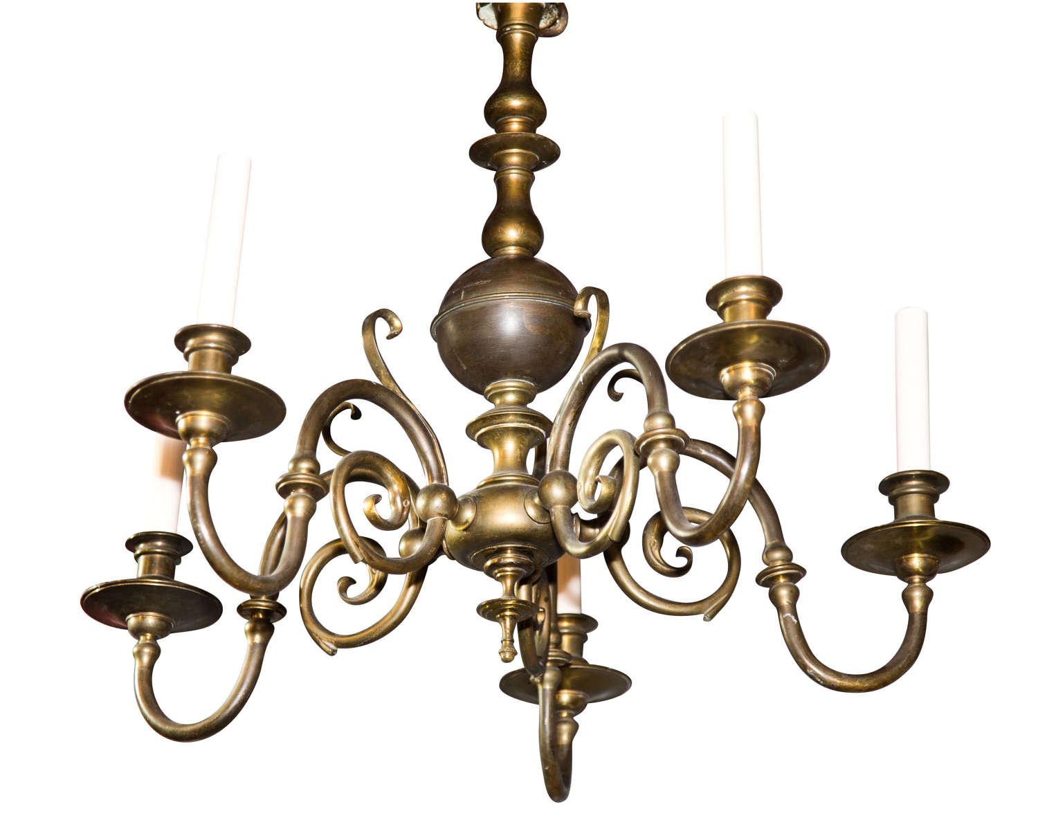 5 light Dutch style chandelier c1900 (rewired)