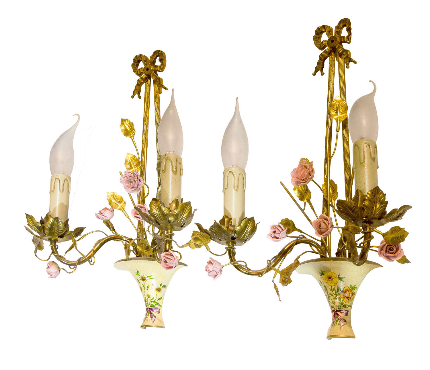 Pair of French decorative Wall Sconces c1960