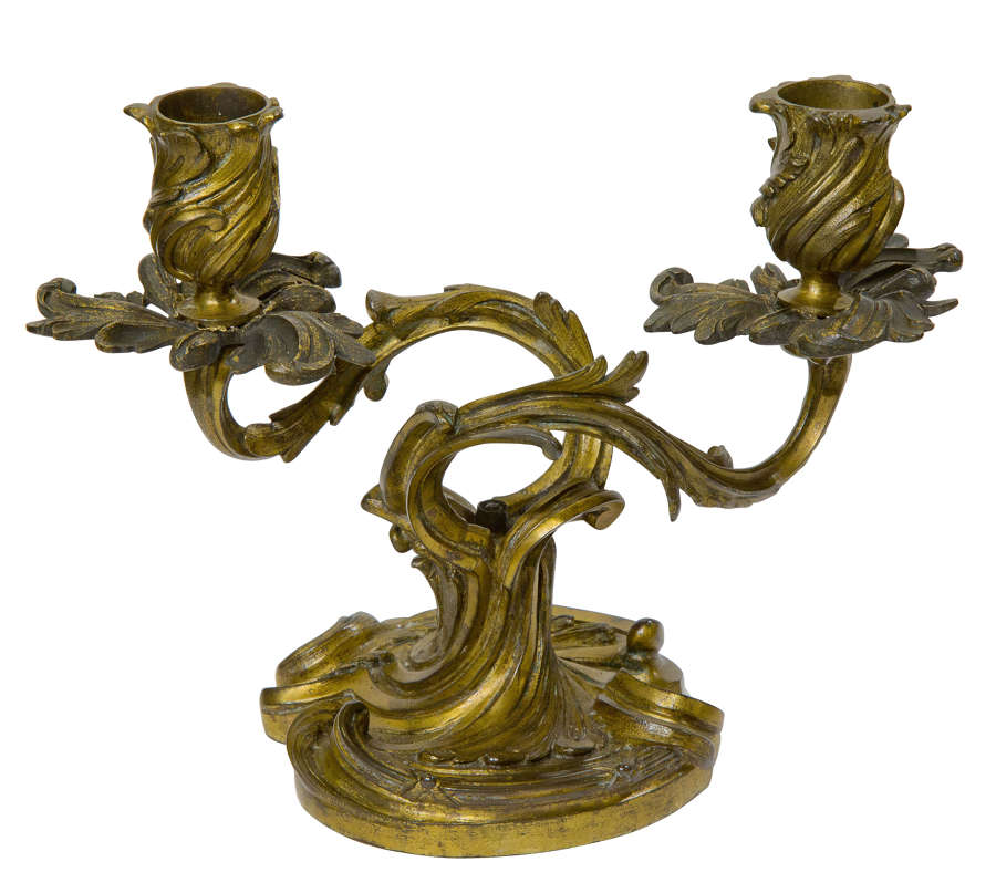 Louis XV Style Gilt Bronze Dwarf Candelabrum