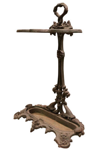 Antique Victorian Cast Iron Stick Stand – Umbrella or Cane Holder, c.1880
