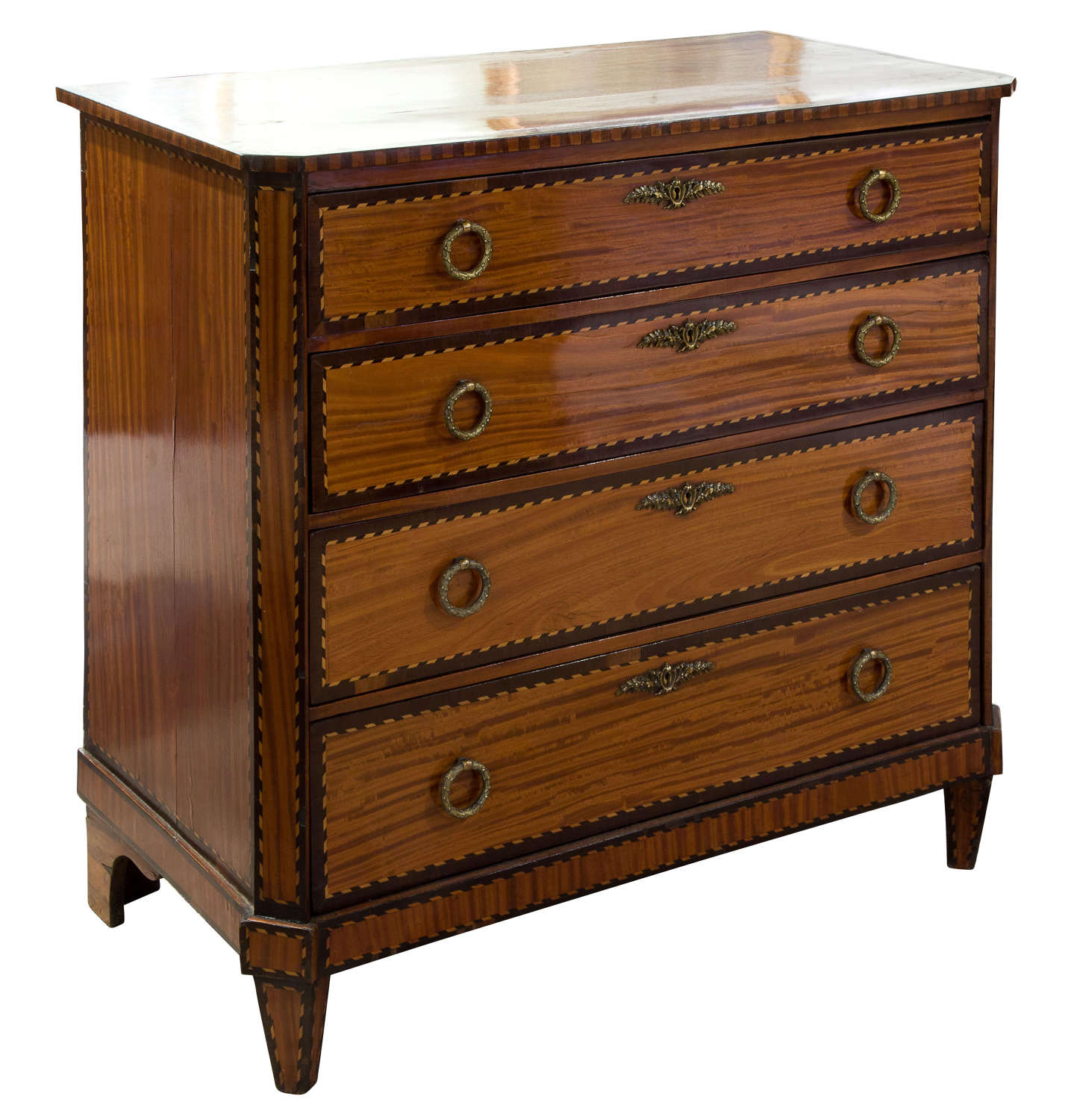 Small Dutch Satinwood Chest of Drawers
