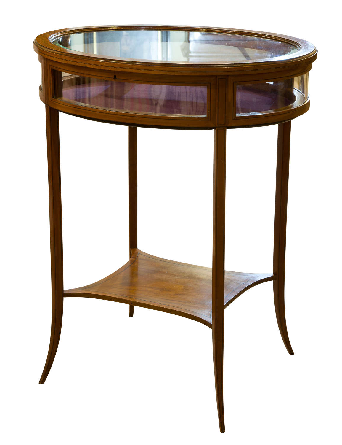 19thc Sheraton Style Satinwood Bijouterie Display Table