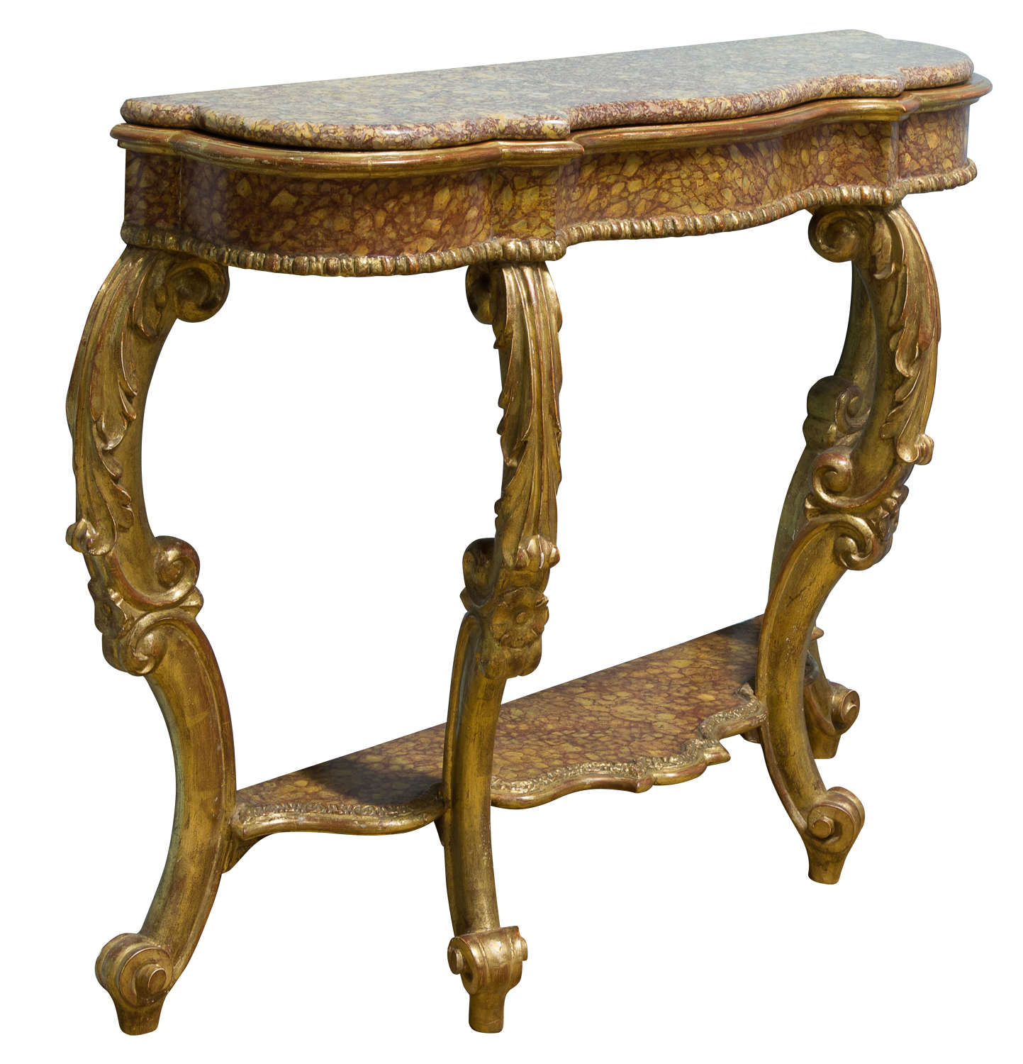 Italian carved giltwood console table c1770