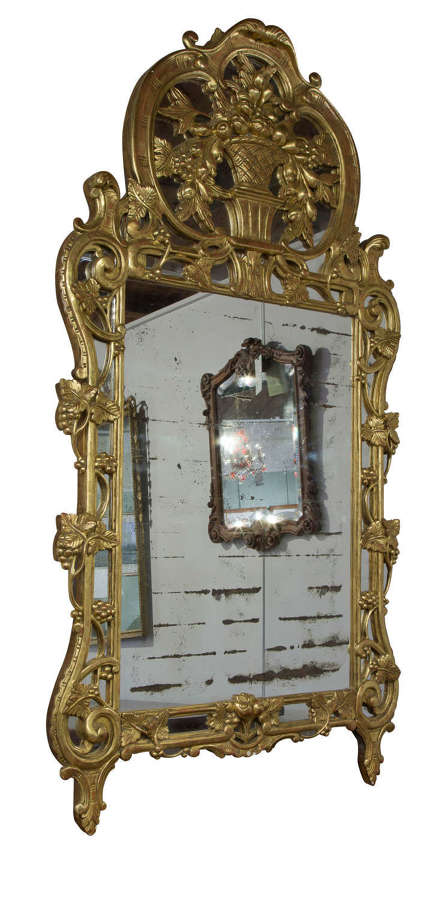 Large Regency Style French Gilt Mirror c1900