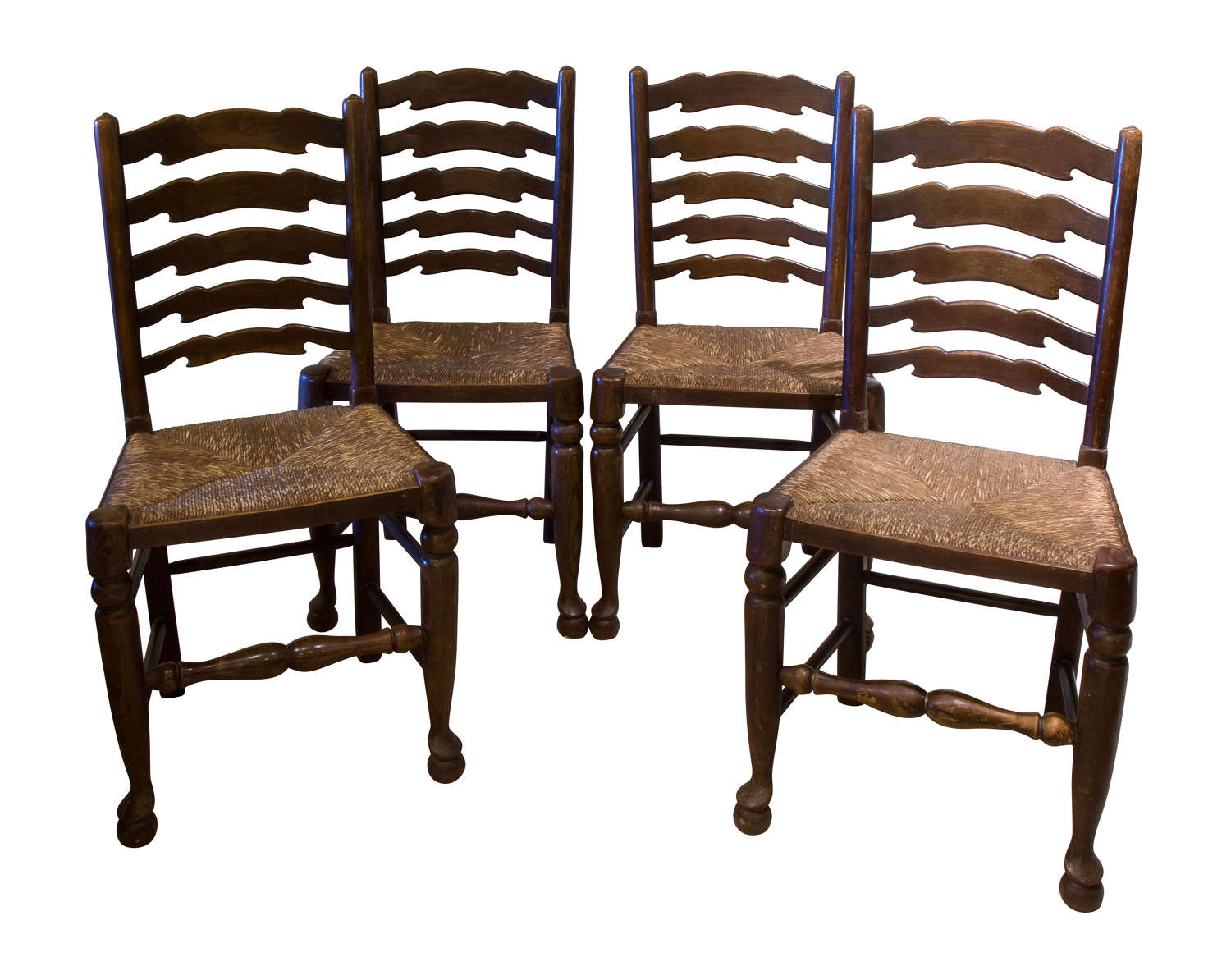 Set of 4 country ladderback chairs circa 1920