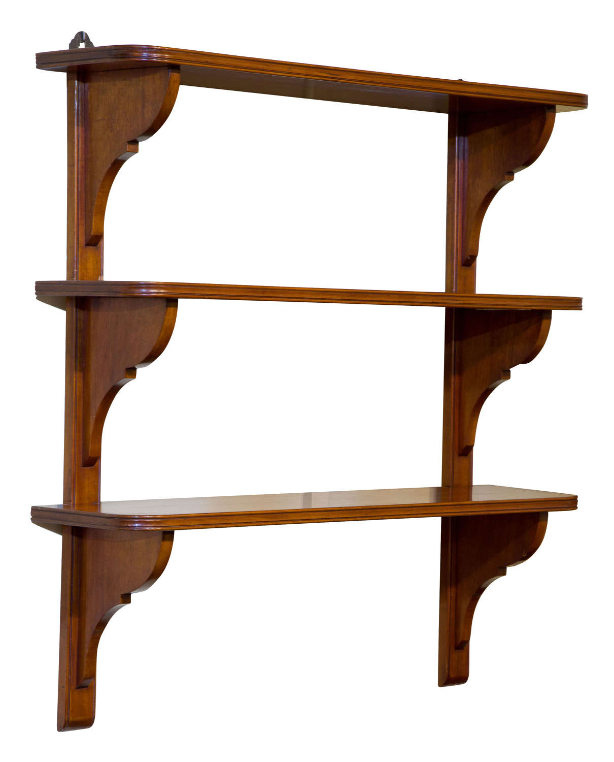 Set of 3 mahogany wall shelves
