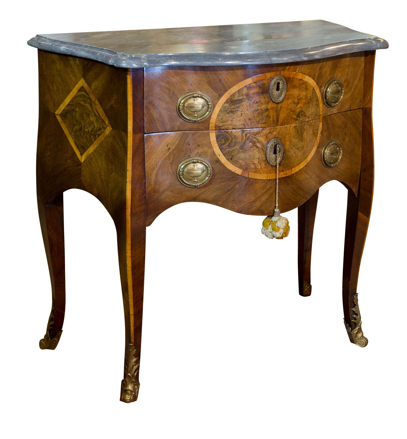 Late 18thc Italian serpentine fronted commode
