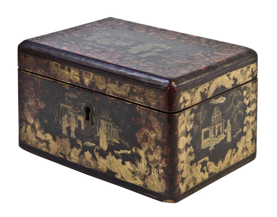 19thc Japanese lacquer tea caddy