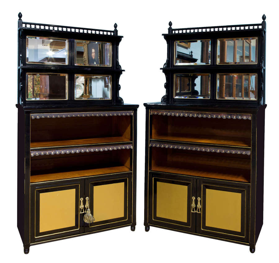 Pair of Aesthetic Movement cabinets c1880