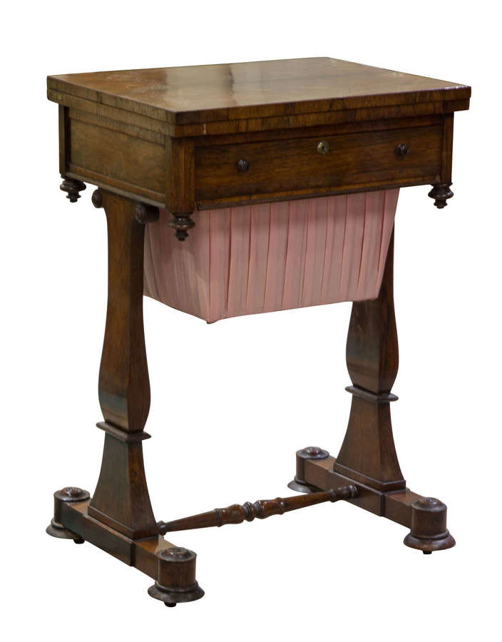 William IV rosewood sewing/work table