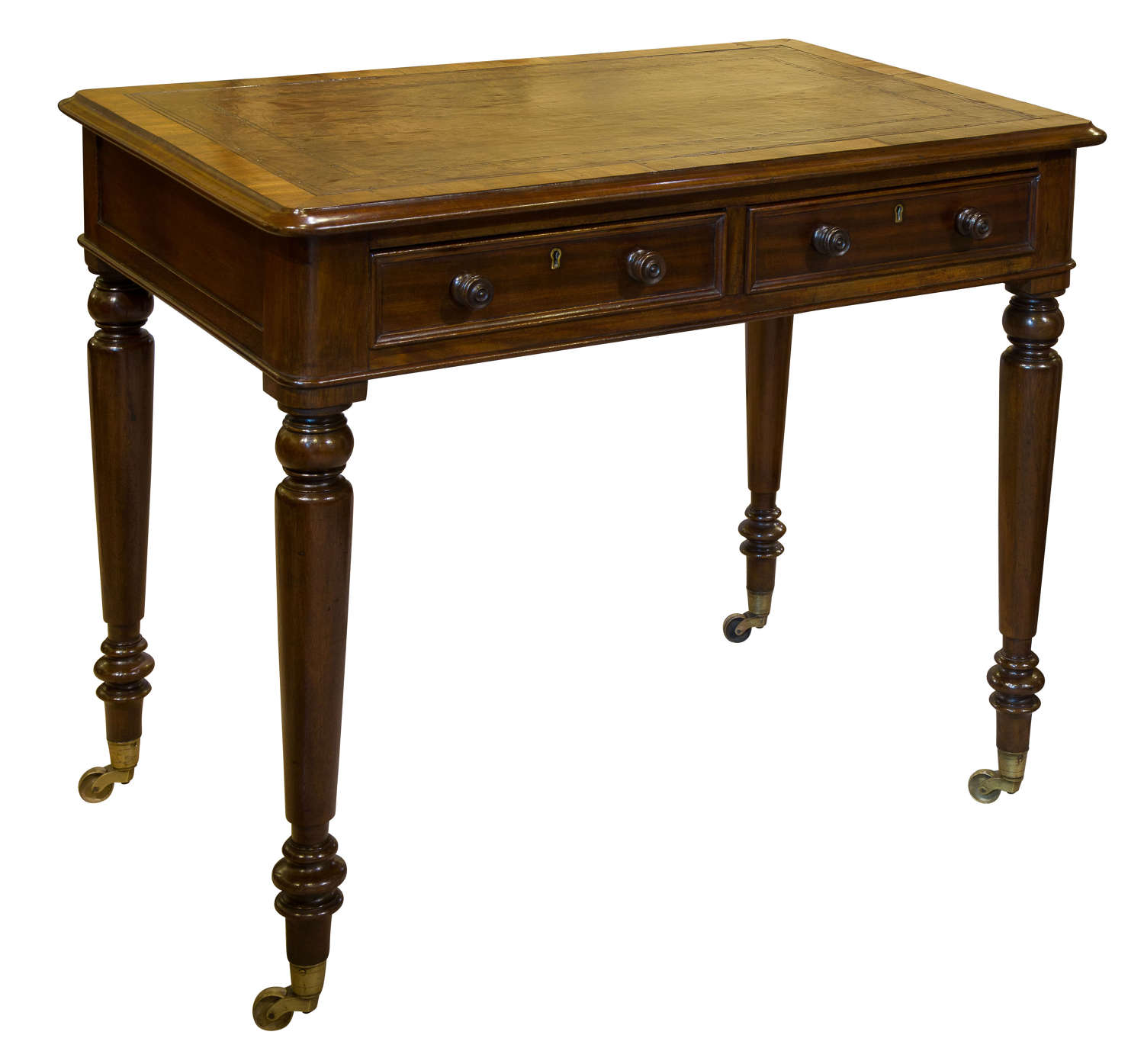Mid 19th Century 2 drawer mahogany writing table