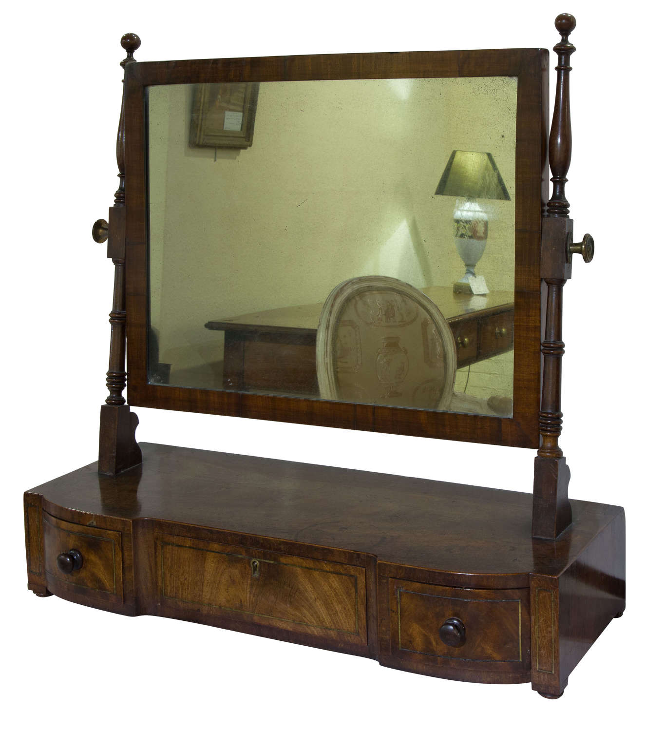 A Regency period mahogany dressing table mirror