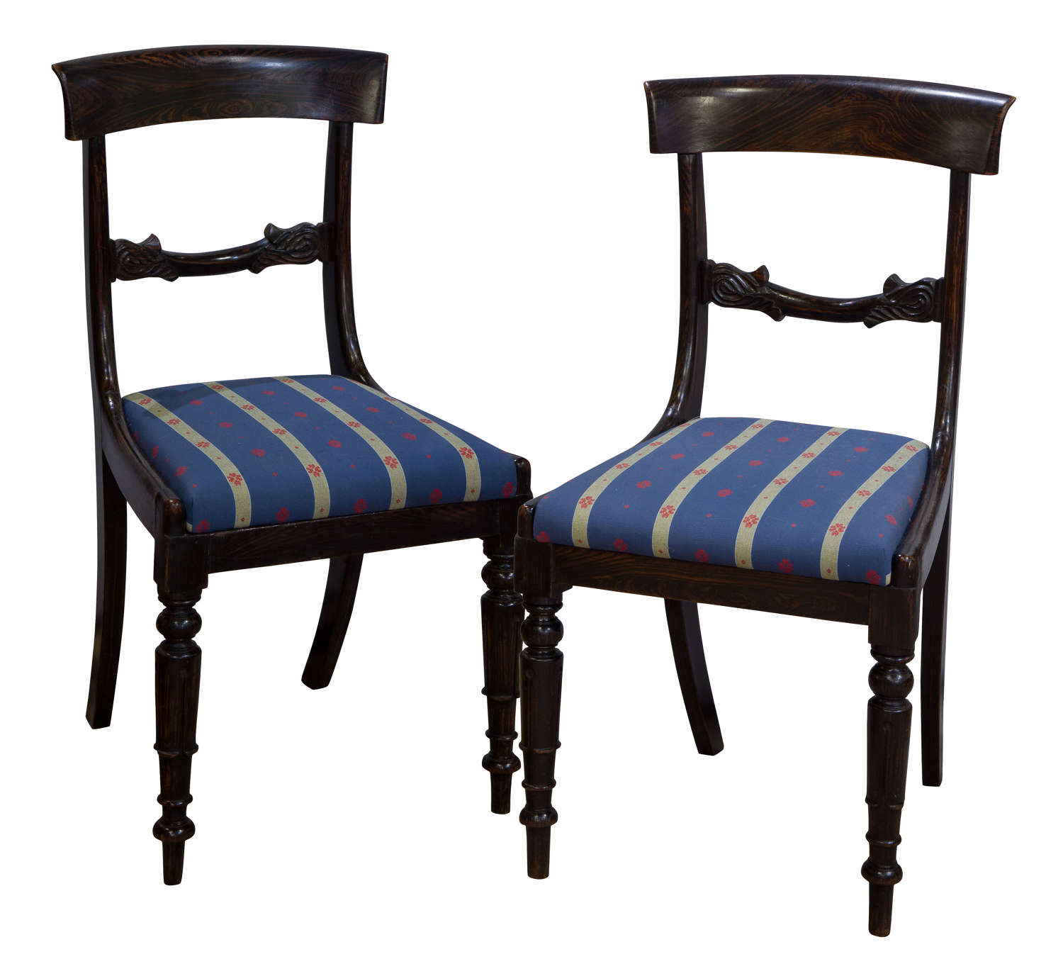 Pair of faux rosewood side chairs