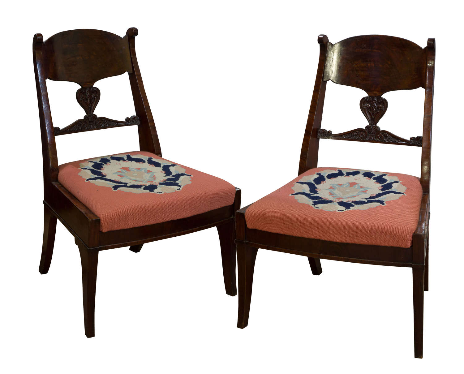 Pair of Russian mahogany side chairs