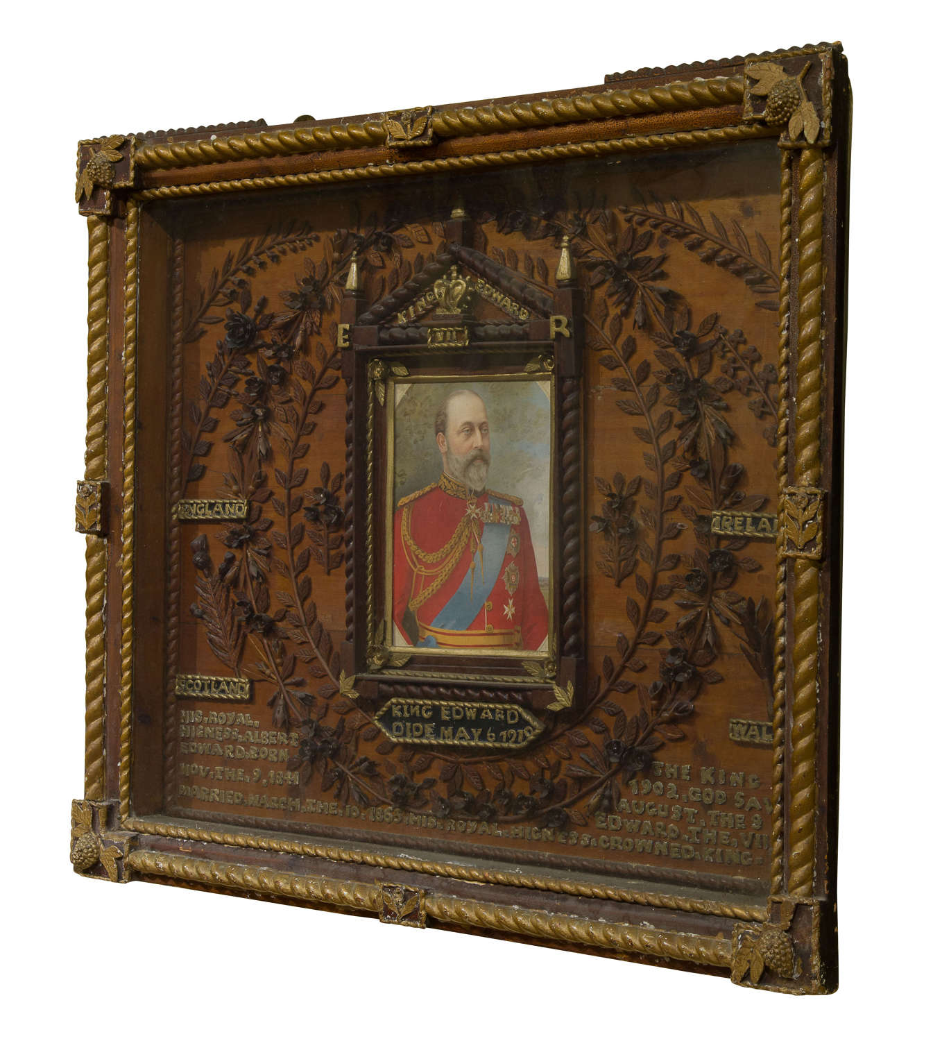 Box Framed Tabernacle Commemorative Tableau of King Edward VII