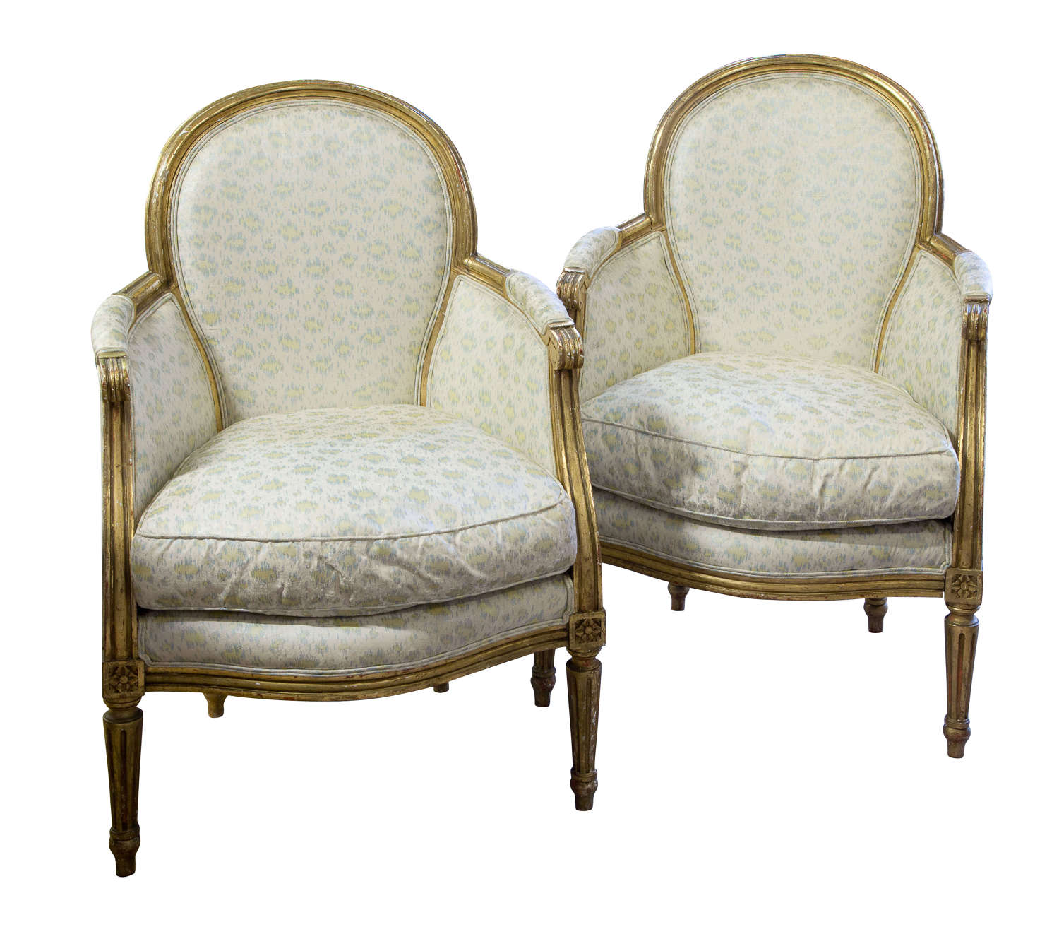 Pair of French gilded armchairs