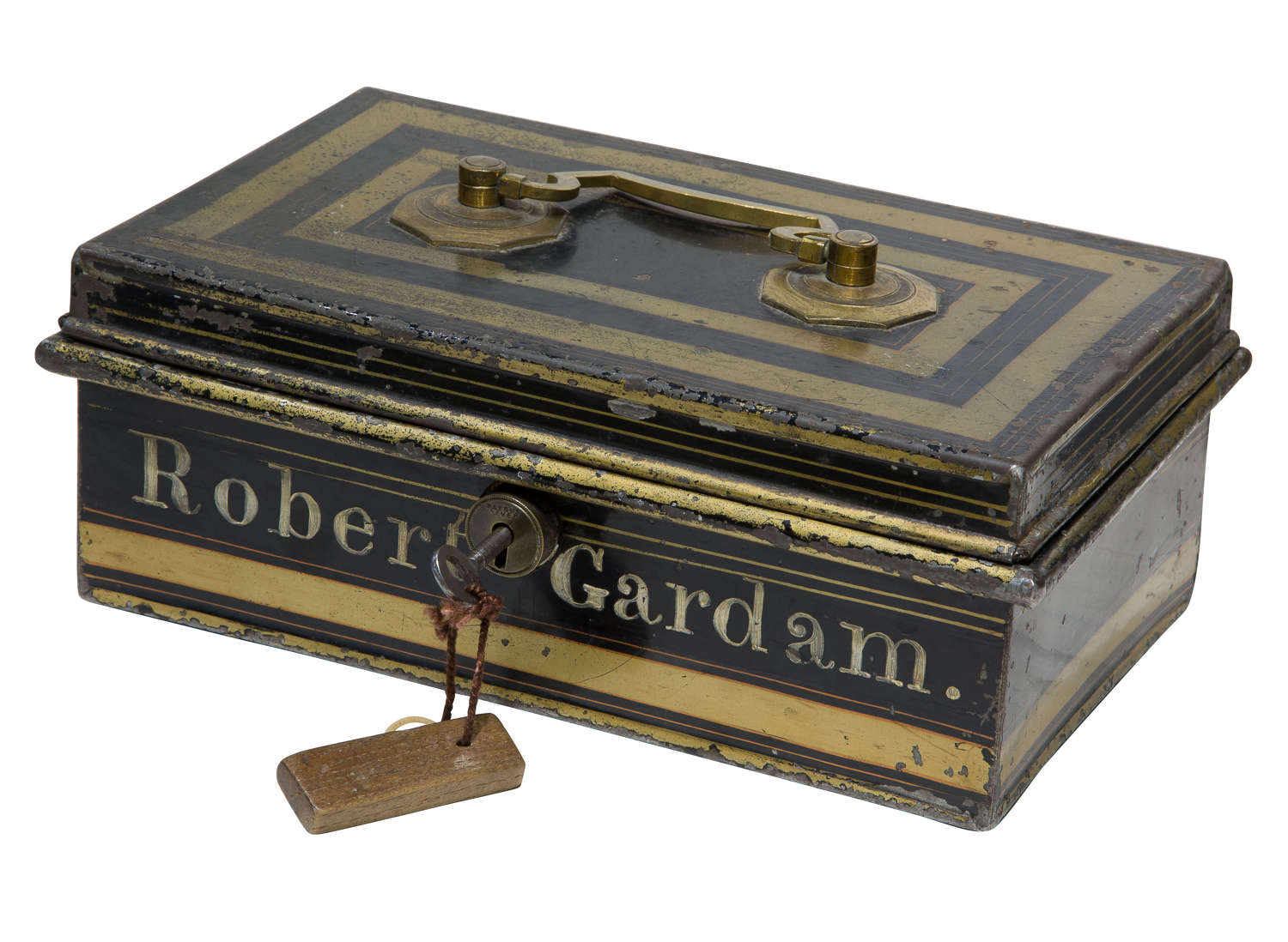 Victorian Japanned Toleware Cash Box