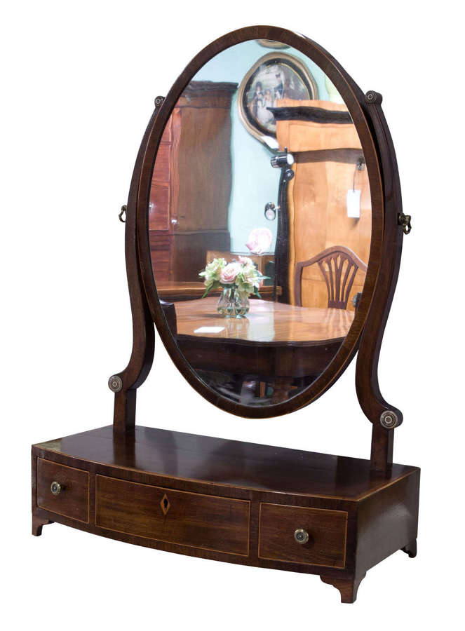 Georgian Mahogany Oval Dressing table Mirror