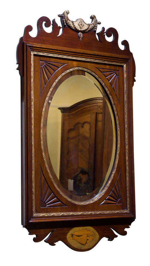 Edwardian Mahogany and Gilt 18th Century Style Mirror