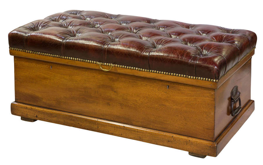 A 19thCentury Leather Top Trunk