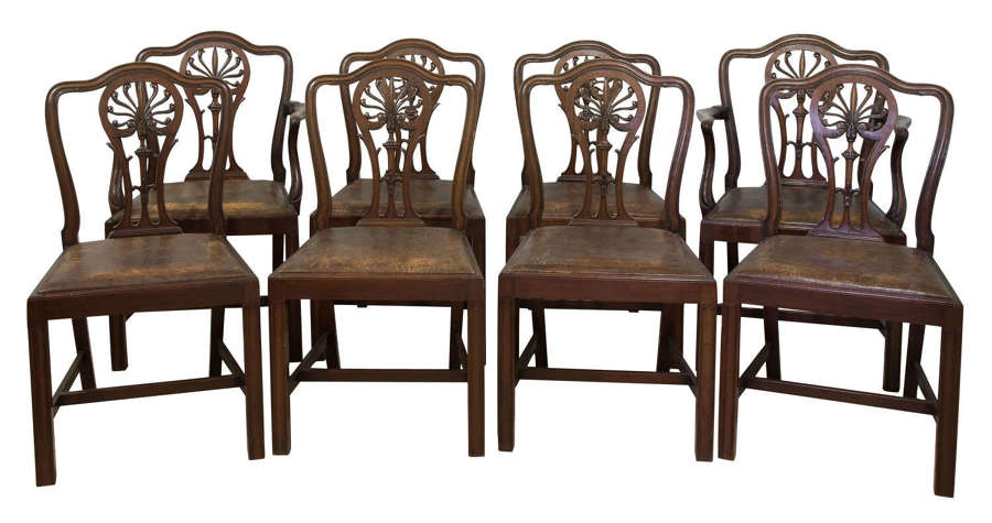 Set of 8 Hepplewhite style dining chairs
