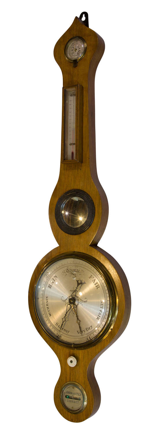 19thc mahogany cased mercury banjo barometer