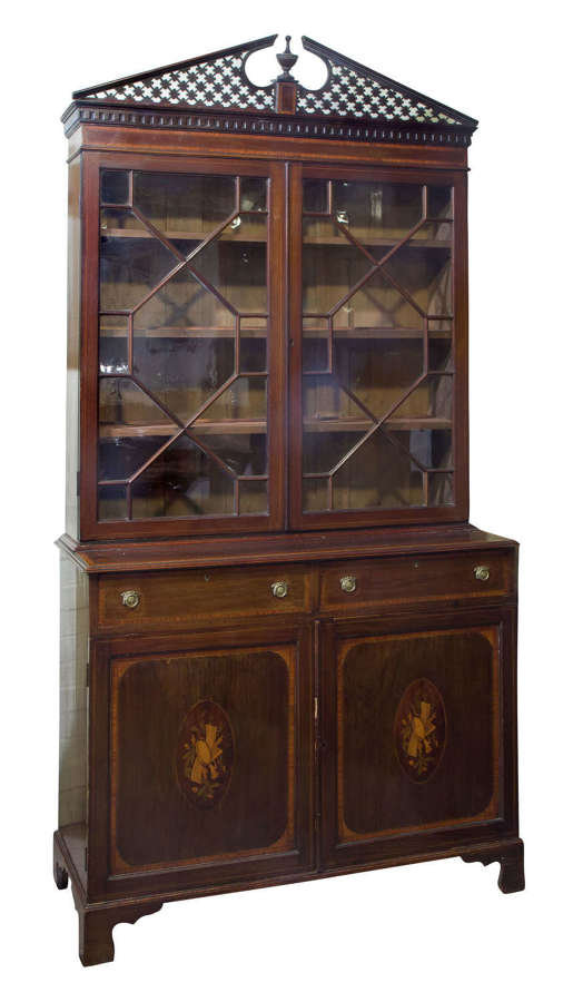 A late 19thCentury inlaid Mahogany Bookcase