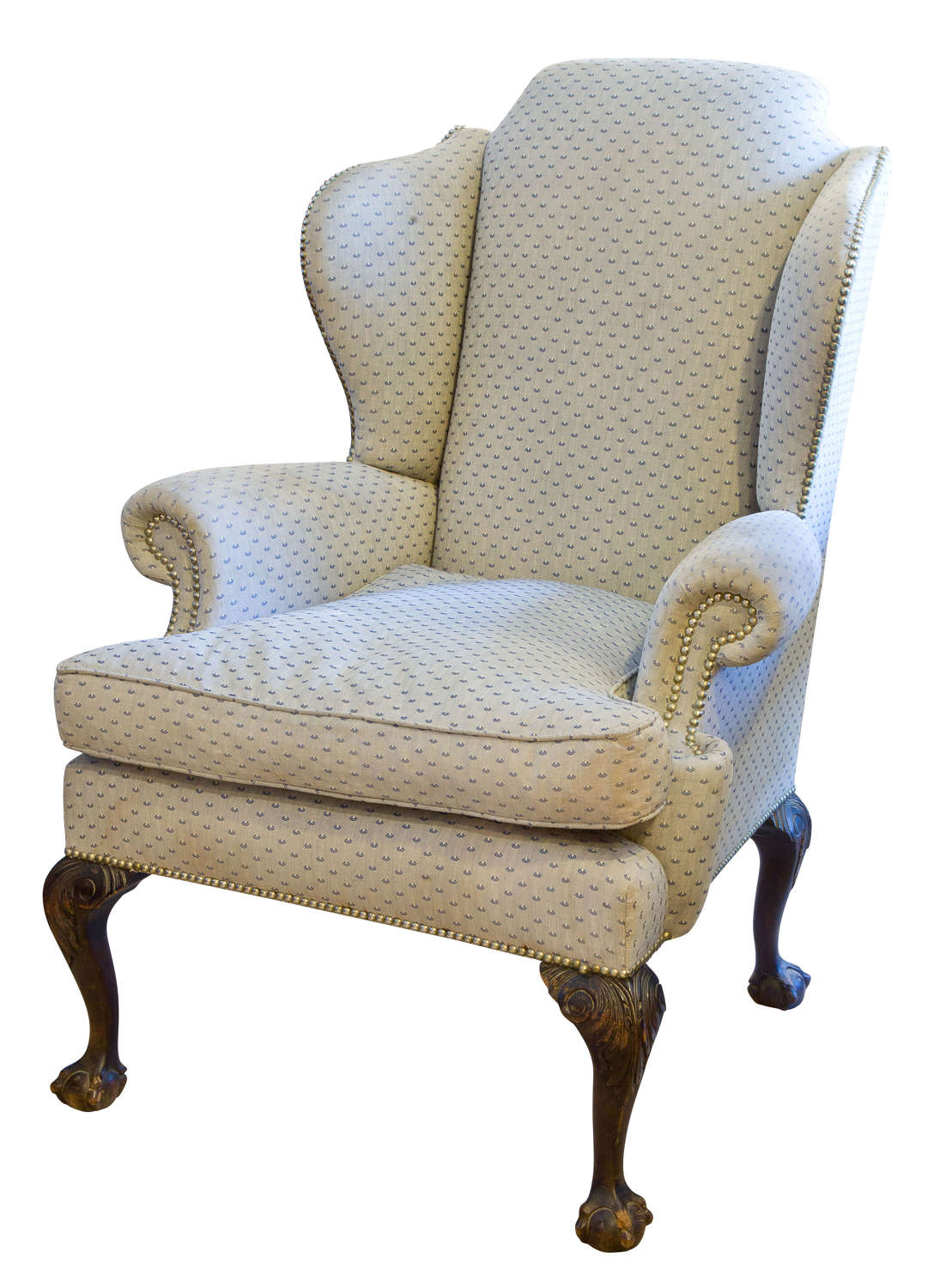 Chippendale style wing armchair