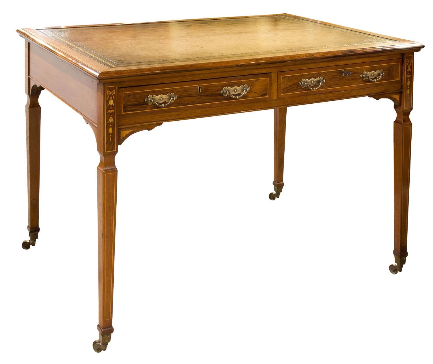 Victorian rosewood & mahogany writing table