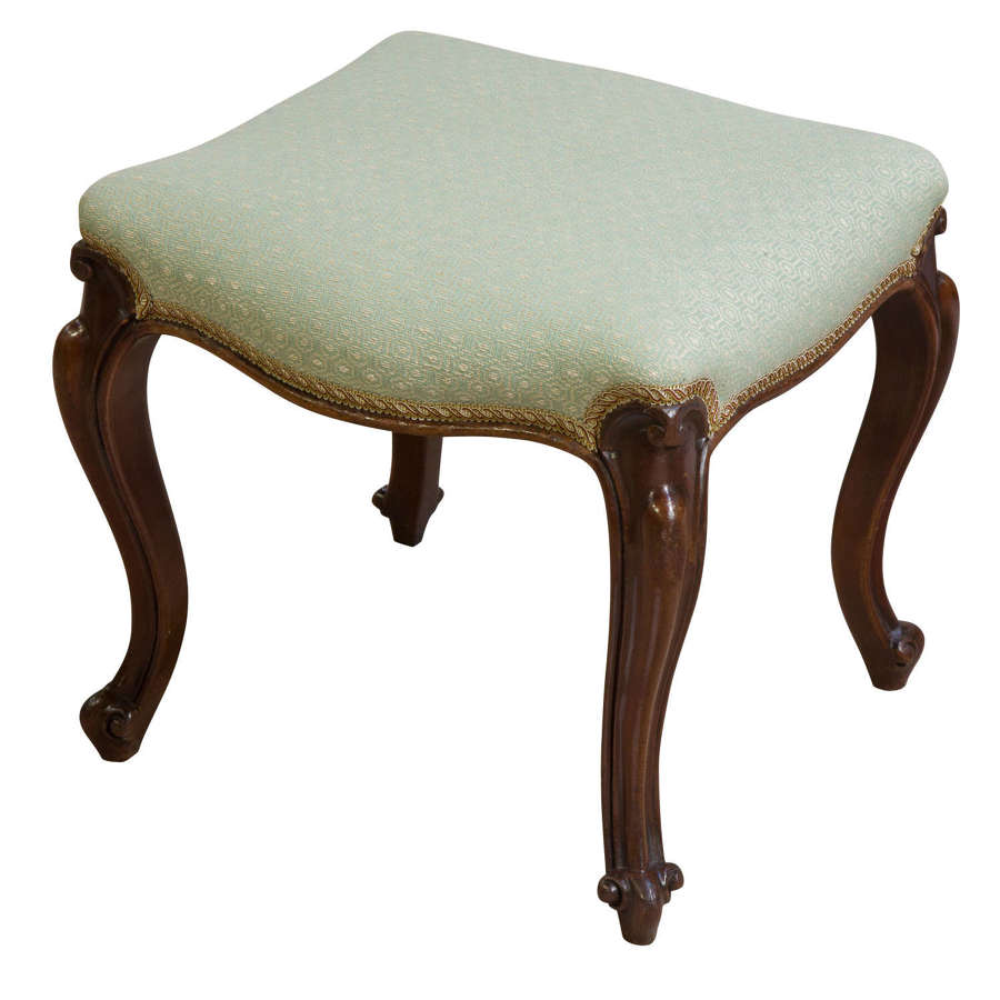 19thc mahogany stool on cabriole legs