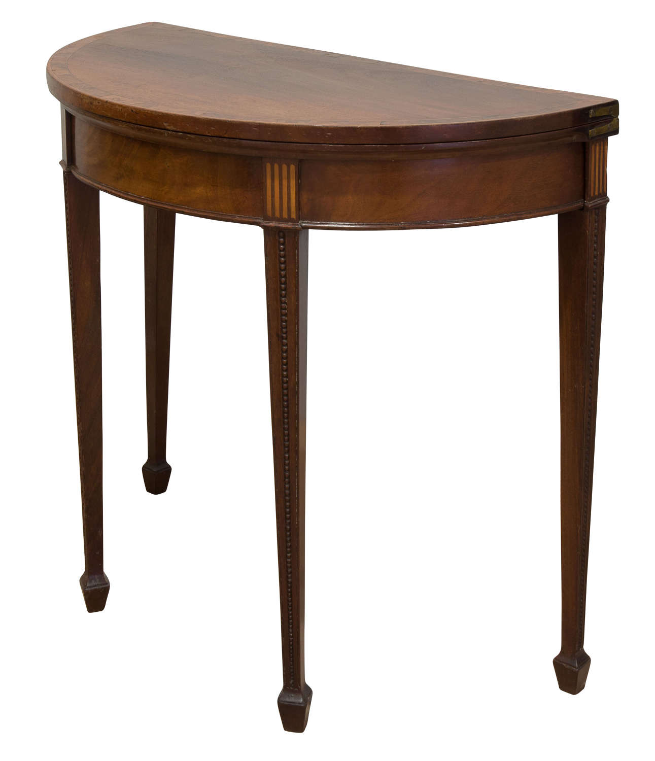 George III mahogany demi lune tea table