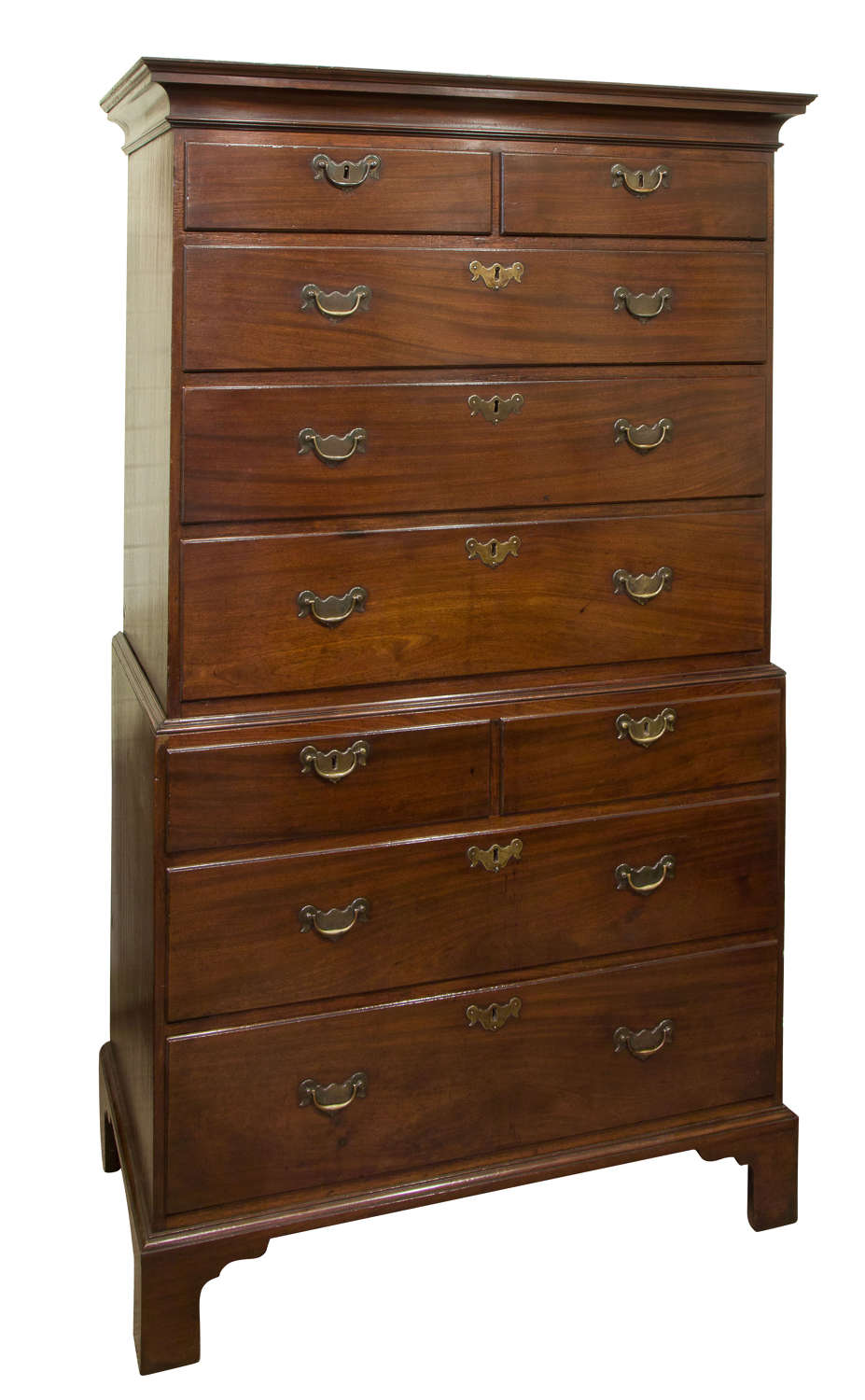 George II mahogany chest on chest