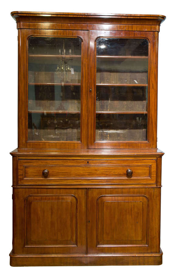Victorian mahogany secretaire bookcase