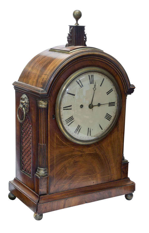 Early 19thc mahogany cased twin fusee bracket clock