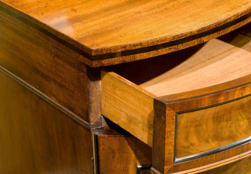 Regency bow fronted mahogany pedestal sideboard