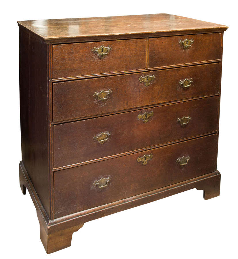 A Queen Anne Period Oak Chest of Drawers