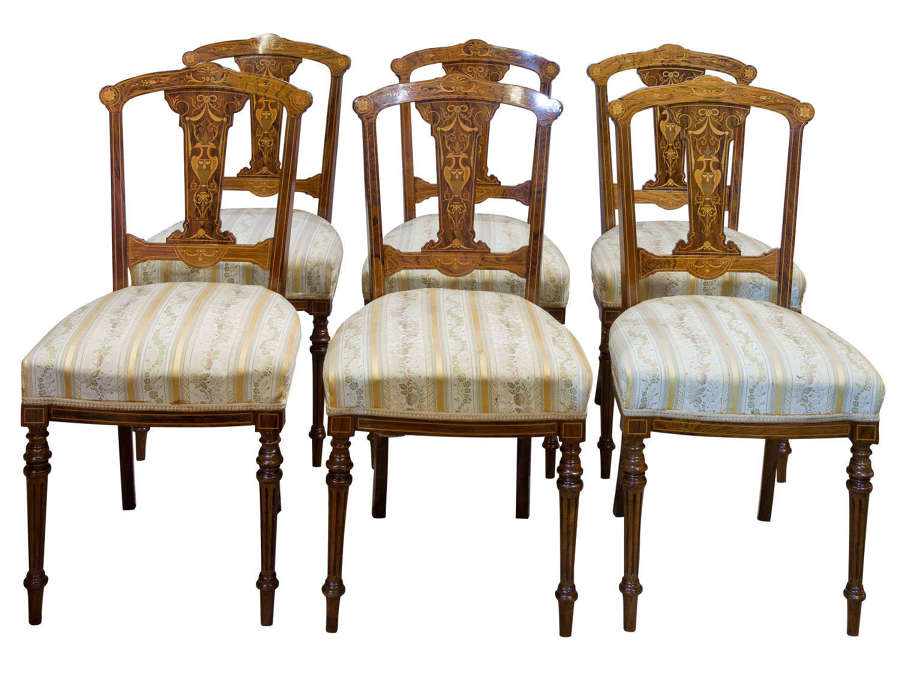 Set of 6 rosewood salon chairs